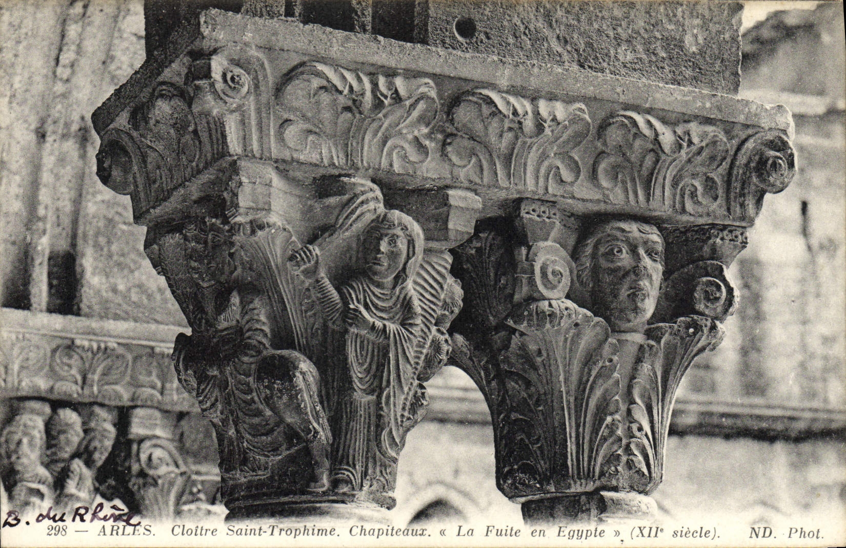 Cloître Saint-Trophime — Chapiteaux « La Fuite en Égypte » — B. du Rhône, n°298