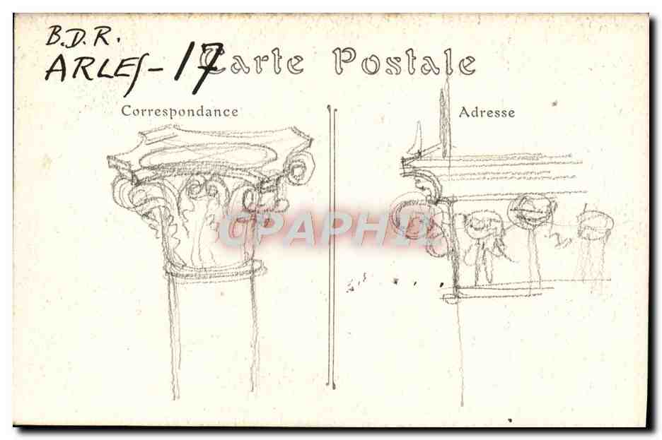 Arles — Cloître de Saint-Trophime. Chapiteaux « La Tour d'Israël » (XIIe s.) — B. du Rhône, n°297 — Reverso