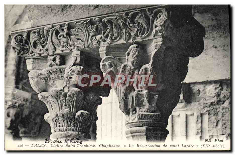 Arles - Cloître Saint-Trophime. Chapiteaux « La Résurrection de saint Lazare » (XIIe siècle)