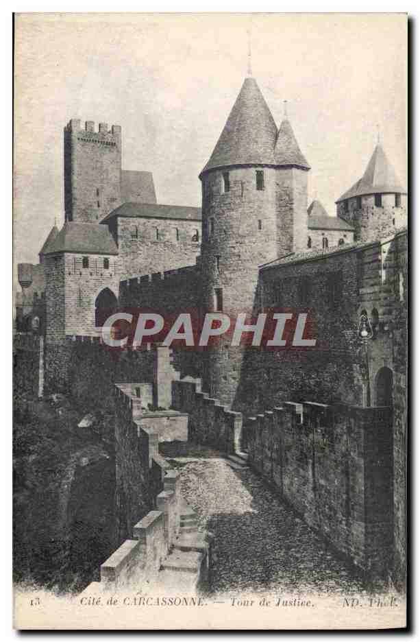 CPA Cite de Carcassonne Tour de justice