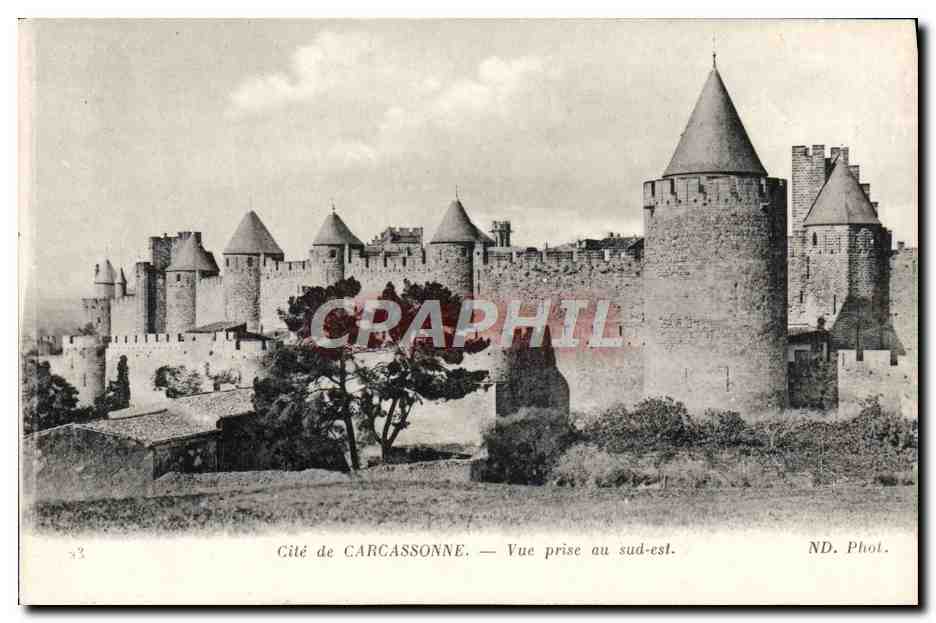 CPA Cite de Carcassonne Vue prise au sud est