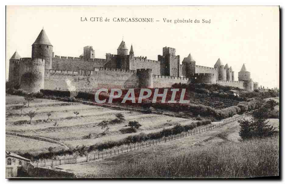 CPA Cite de Carcassonne Vue generale du Sud