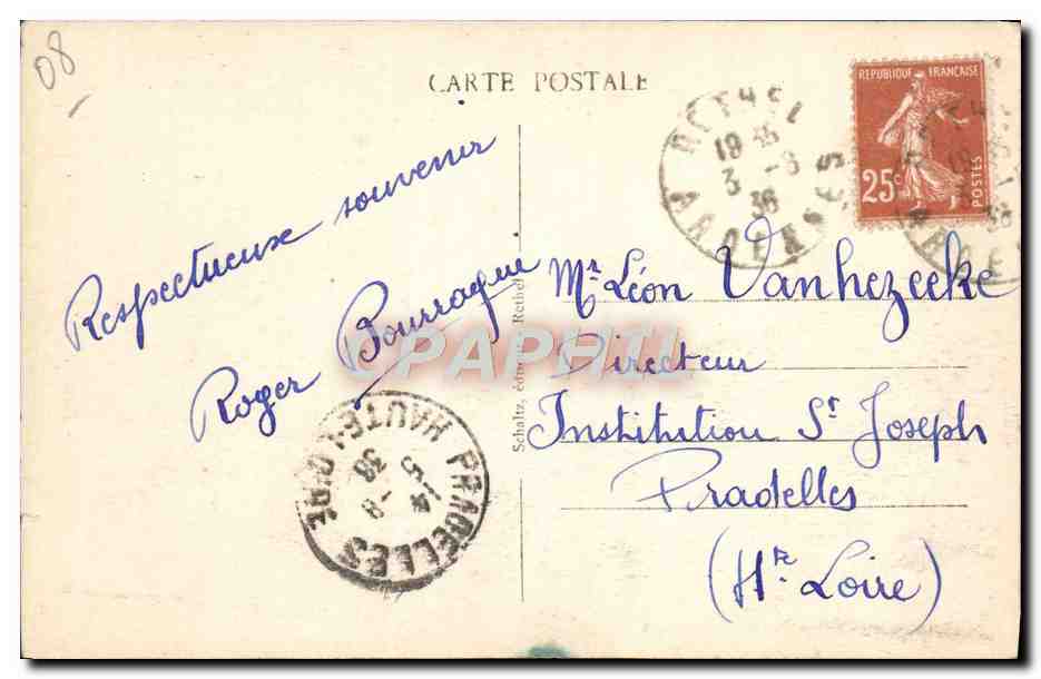 CPA Rethel Portail de l'eglise Saint Nicolas — Rückseite