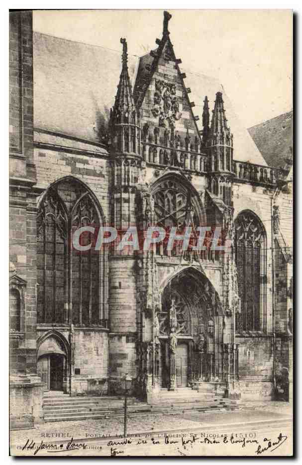 CPA Rethel Portail de l'eglise Saint Nicolas