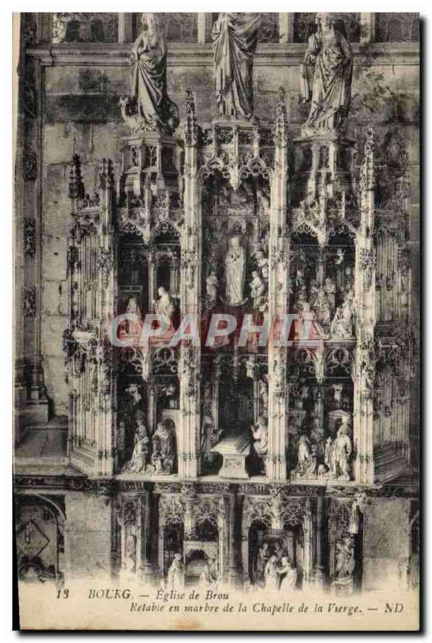 CPA Bourg Eglise de Brou Retable en marbre de la chapelle de la Vierge 