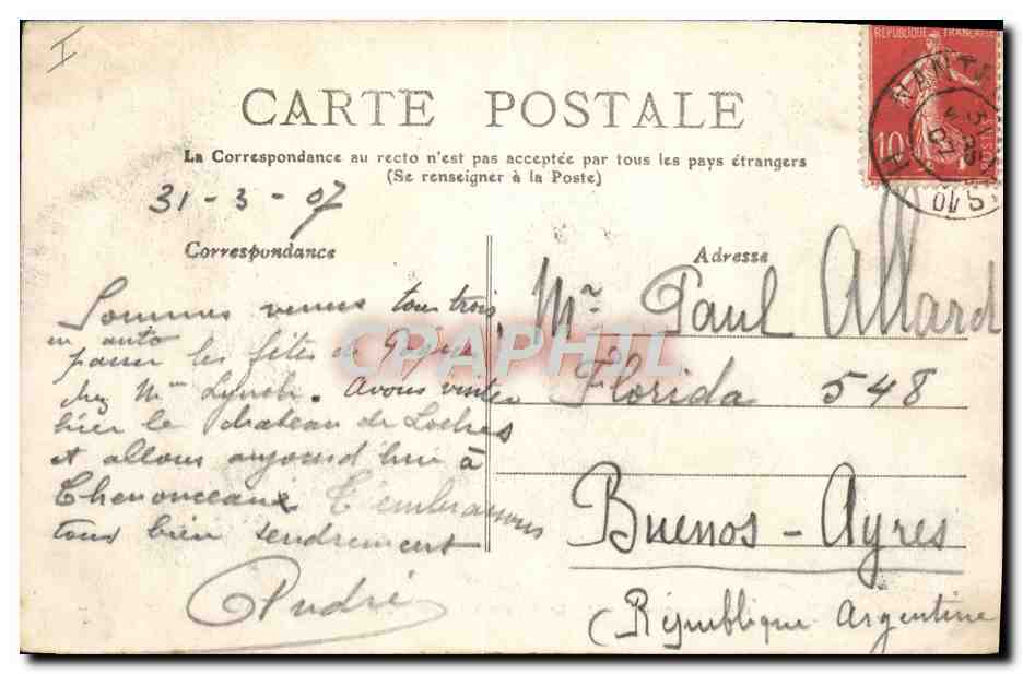 CPA Chateau d'Amboise La Chasse St Hubert — Rückseite