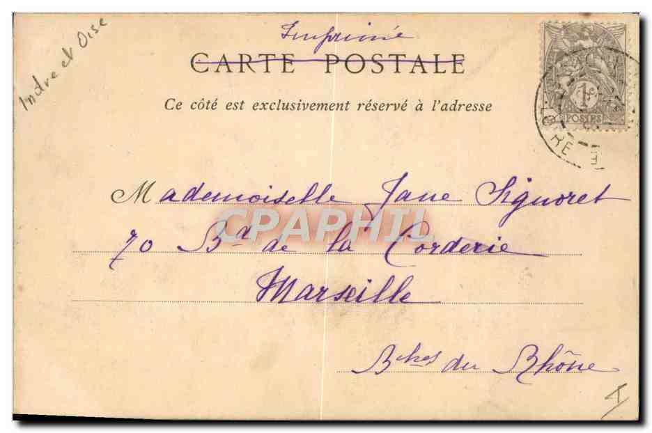 CPA Chateau d'Amboise La chasse de Saint Hubert Dessus de Porte de la Chapelle — Rückseite