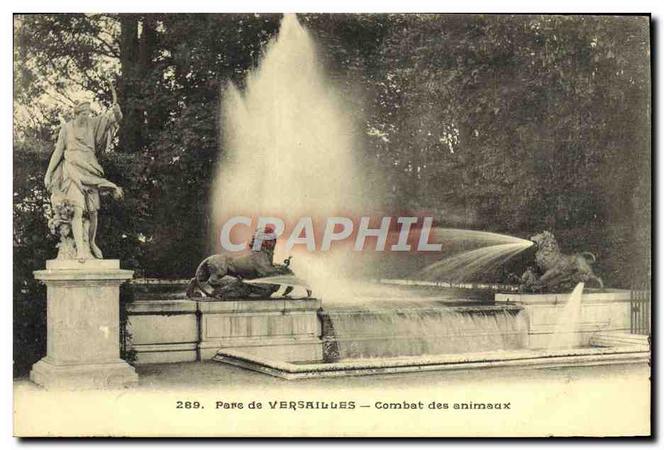 CPA Parc de Versailles Combat des animaux