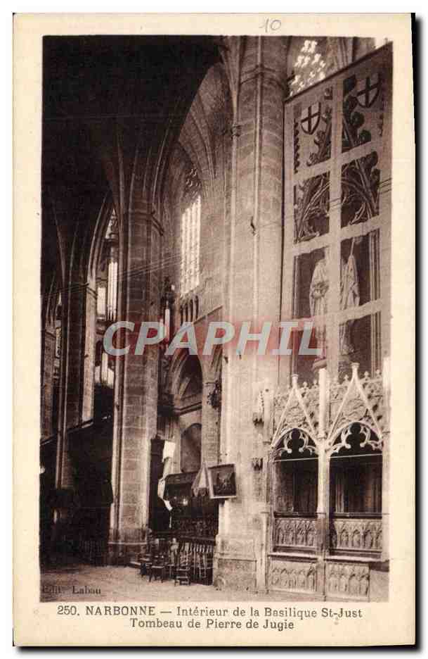 NARBONNE — Intérieur de la Basilique St-Just, Tombeau de Pierre de Jugie — Édit. Labau n°250