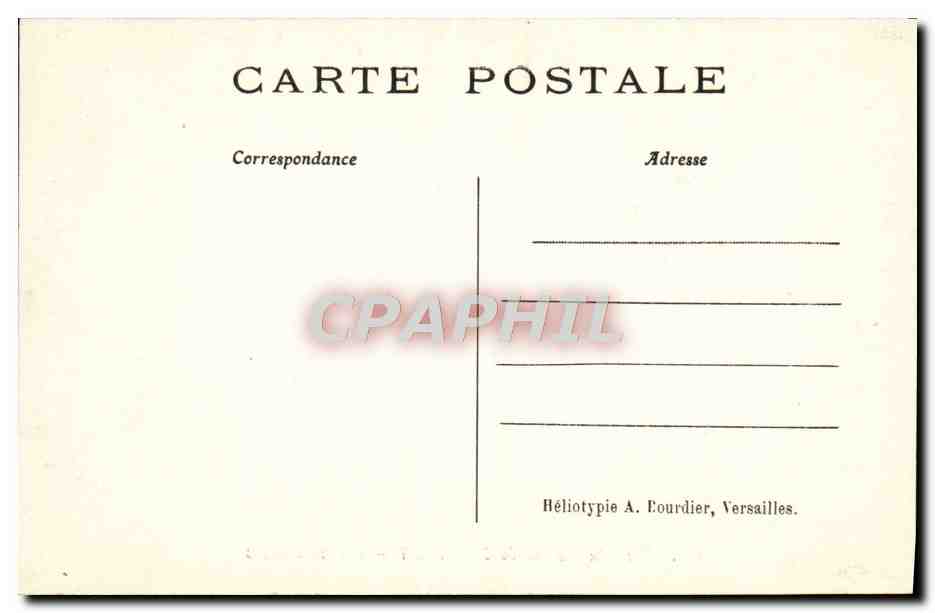 Parc du château de CHANTILLY — Les trois allées — Héliotypie A. Courdier, Versailles, n° 103 — Rückseite