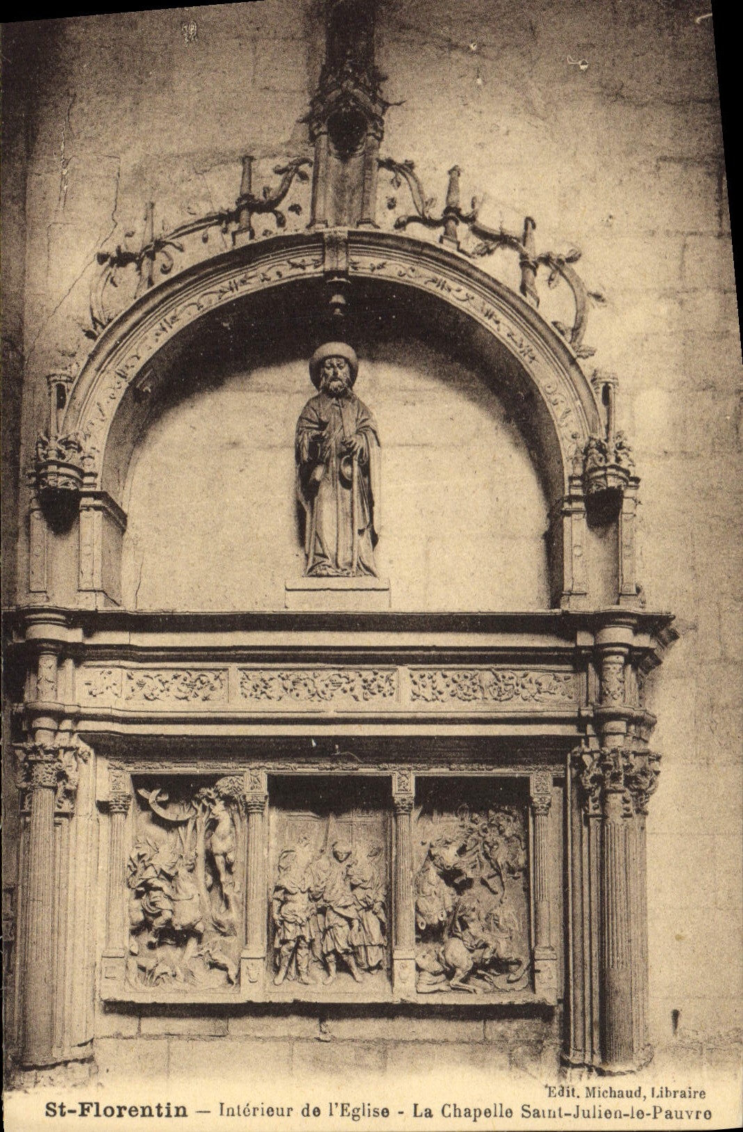 St-Florentin — Innenansicht der Kirche — Kapelle Saint-Julien-le-Pauvre — Verlag: Michaud, Libraire