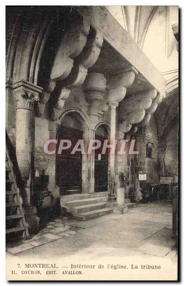Montreal — Intérieur de l'église. La tribune — H. Couron, Édit. Avallon, n°7