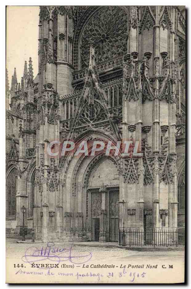 CPA Evreux La cathedrale Portail Nord
