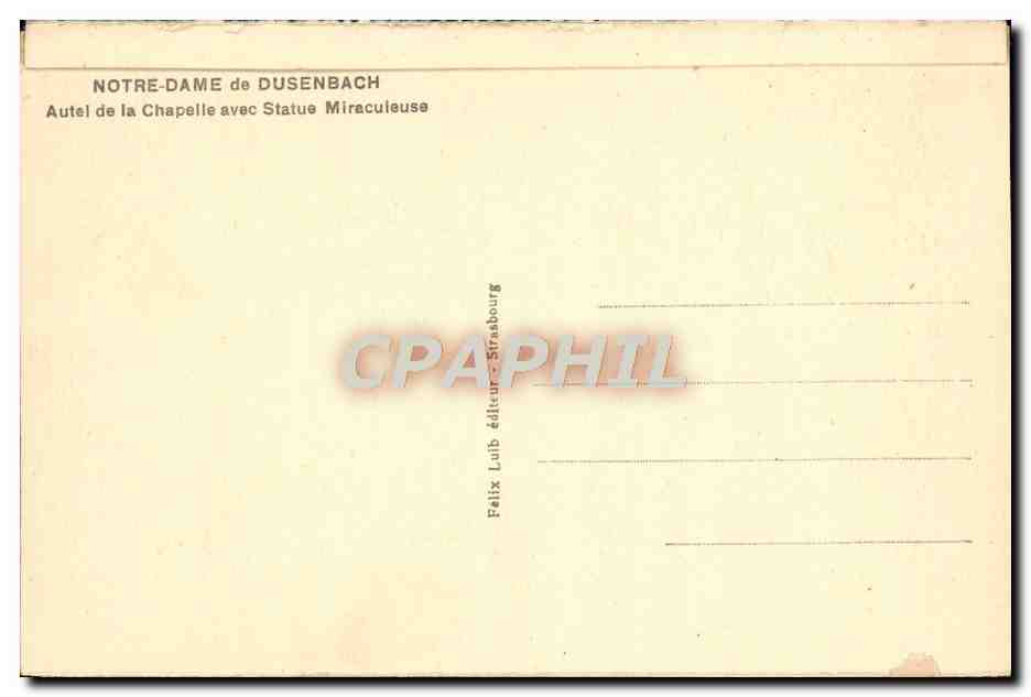 CPA Notre Dame de Busenbach Autel de la chapelle avec Sainte Miraculeuse — Rückseite