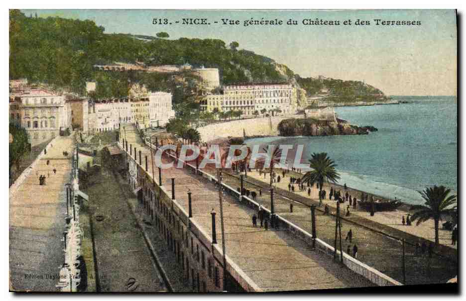 CPA Nice Vue generale du chateau et des terrasses