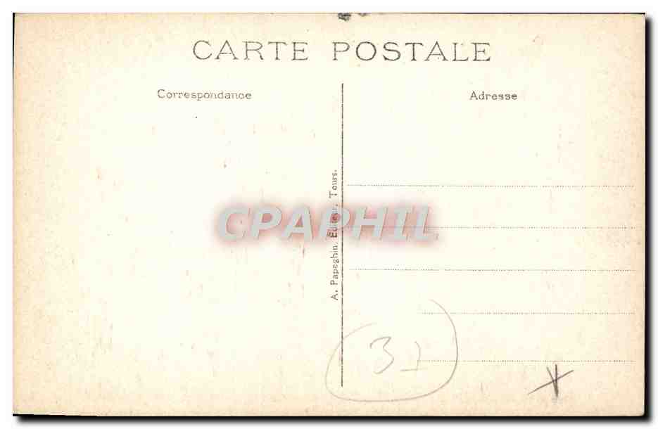 CPA Amboise Le chateau la chapelle St Hubert et la tour Heurtault — Rückseite