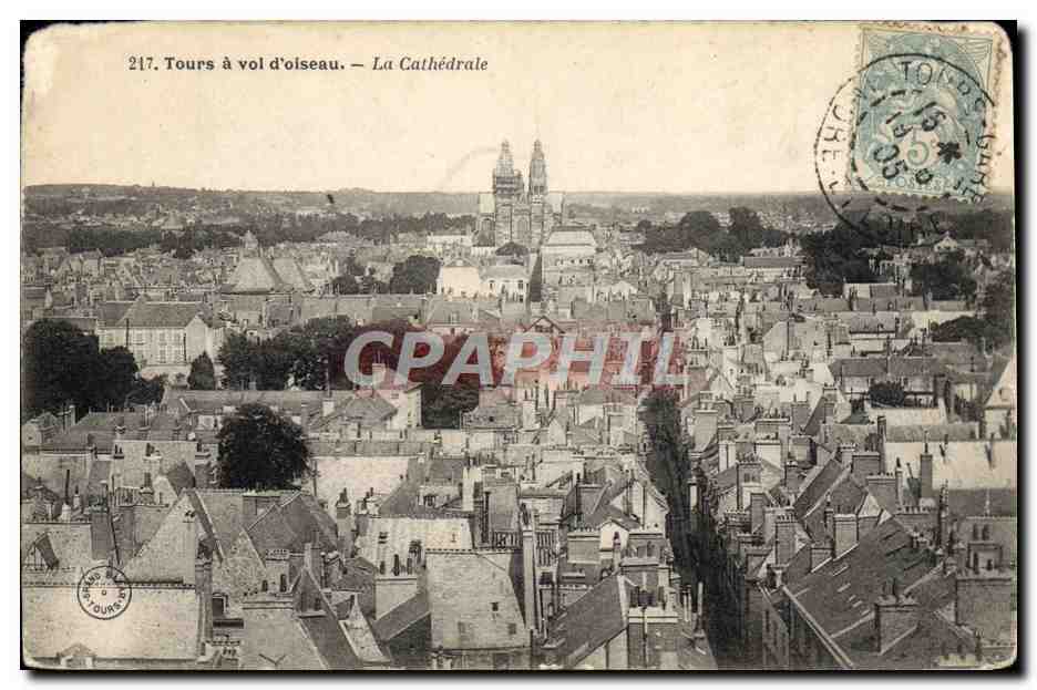 CPA Tours a vol d'oiseau la cathedrale