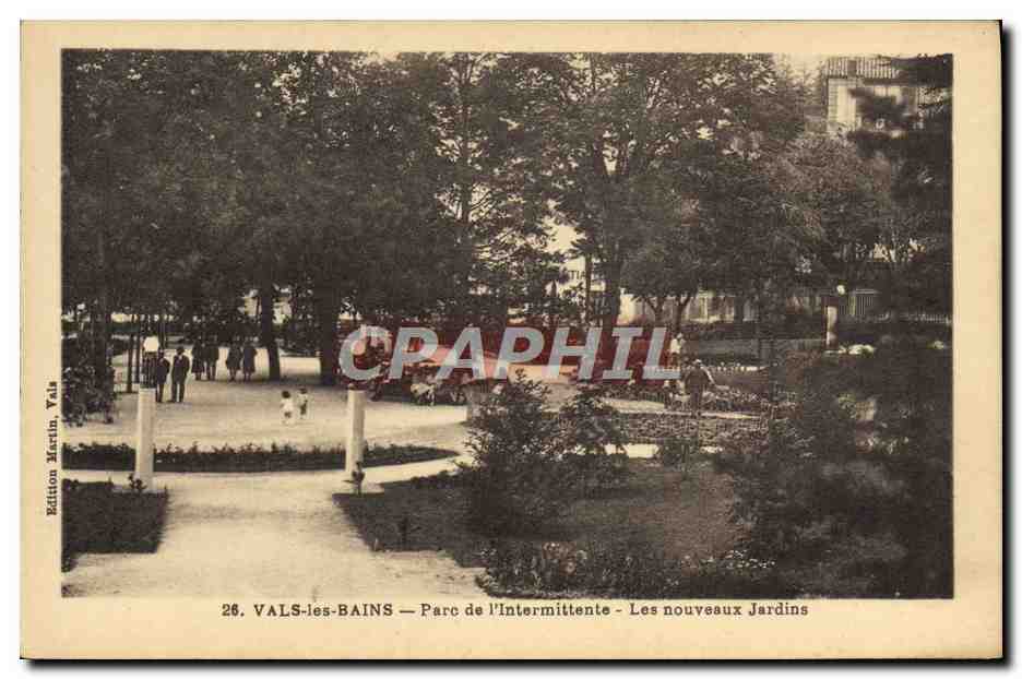 CPA Vals les Bains Parc de l'Intermittente Les nouveaux jardins