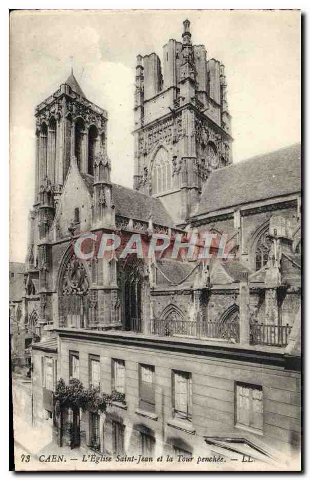 CPA Caen L'eglise Saint Jean et la tour penchee