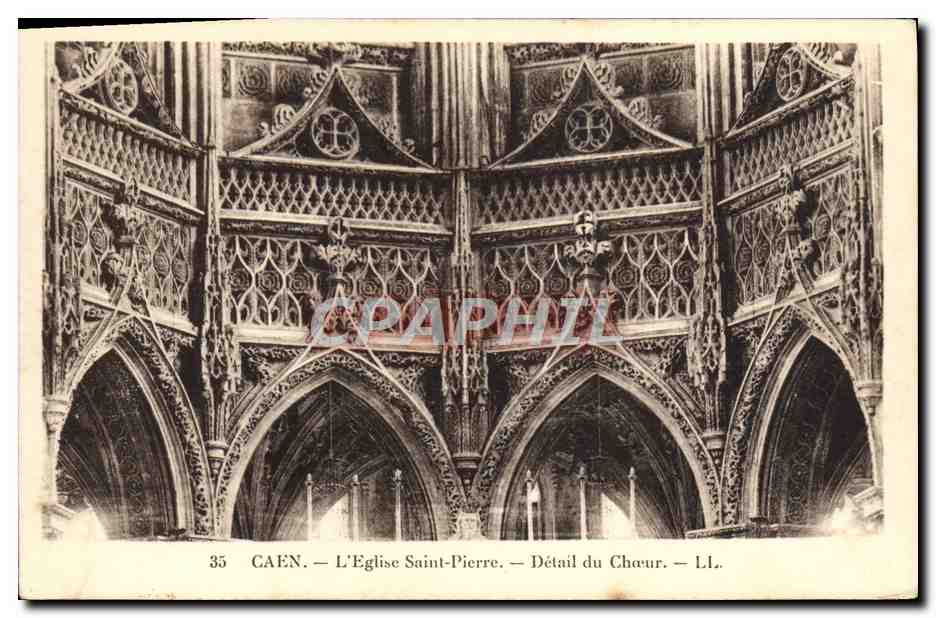 CPA Caen Eglise Saint Pierre Detail du choeur