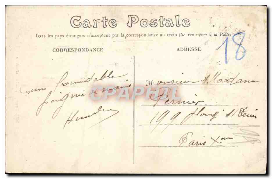 Bourges — The Cathedral — Vintage Postcard/Antike Ansichtskarte 5014 — Back