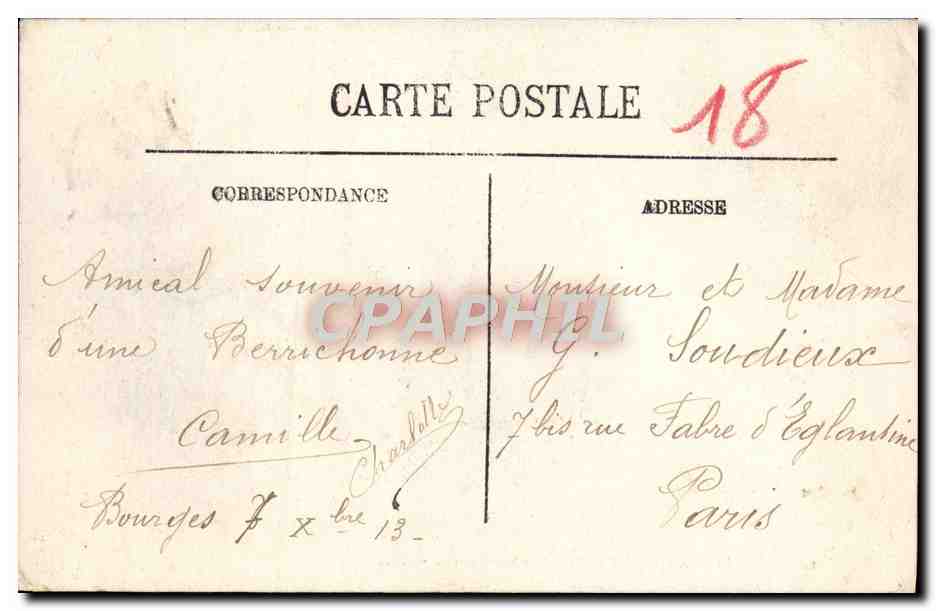CPA Bourges Les cinq portails de la cathedrale — Rückseite