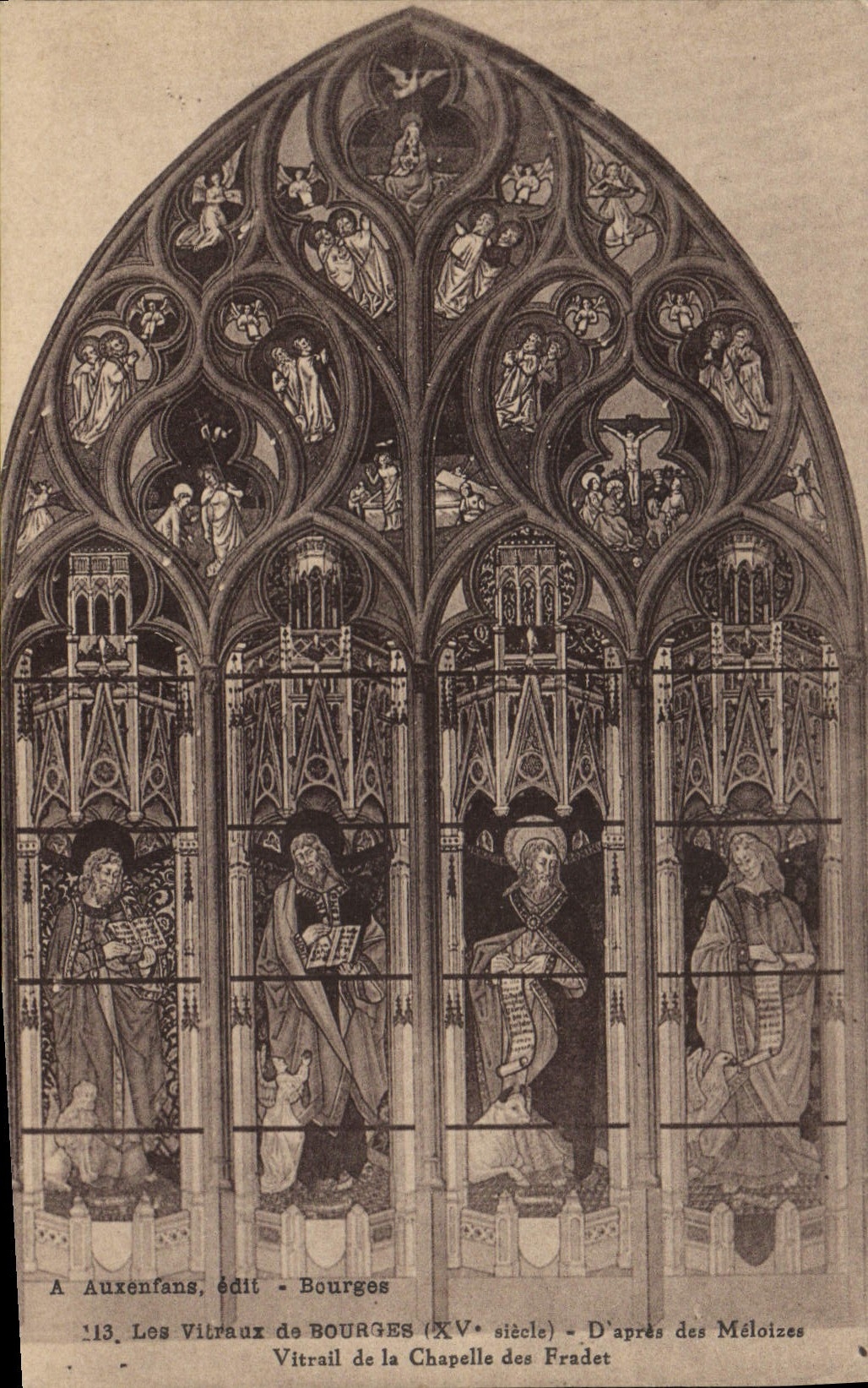 CPA Les vitraux de Bourges Vitrail de la chapelle des Fradet