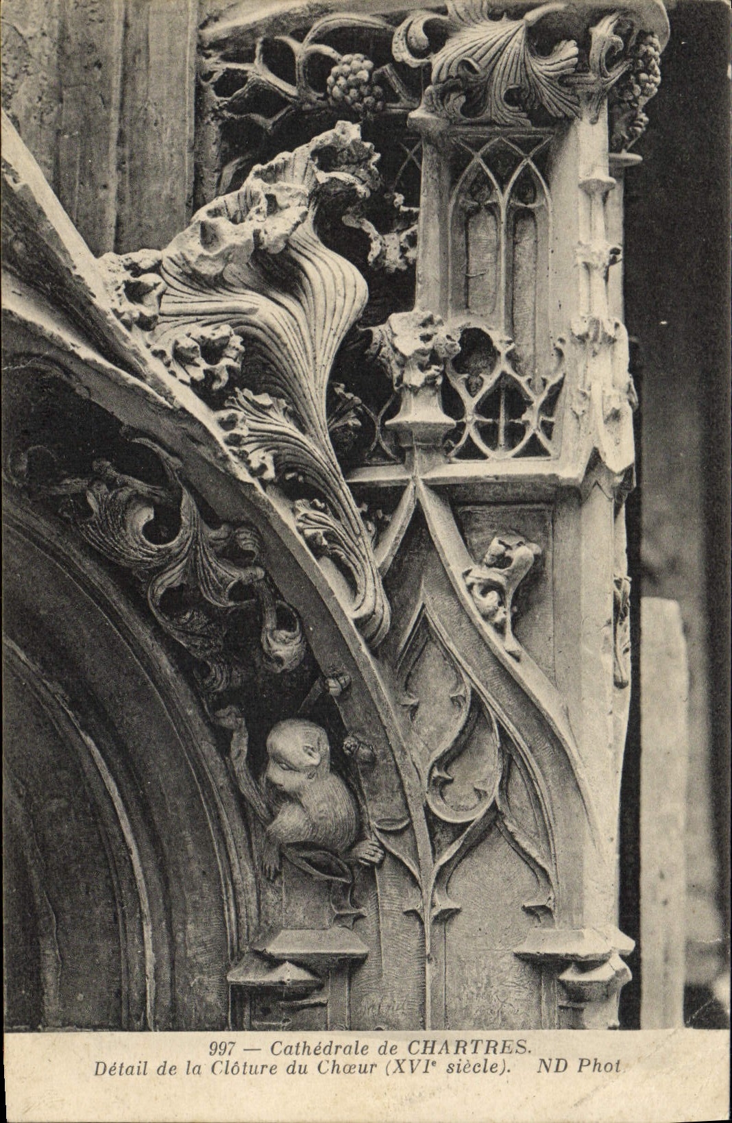 Cathédrale de Chartres — Détail de la clôture du chœur (XVIe siècle) — ND Phot, n° 997