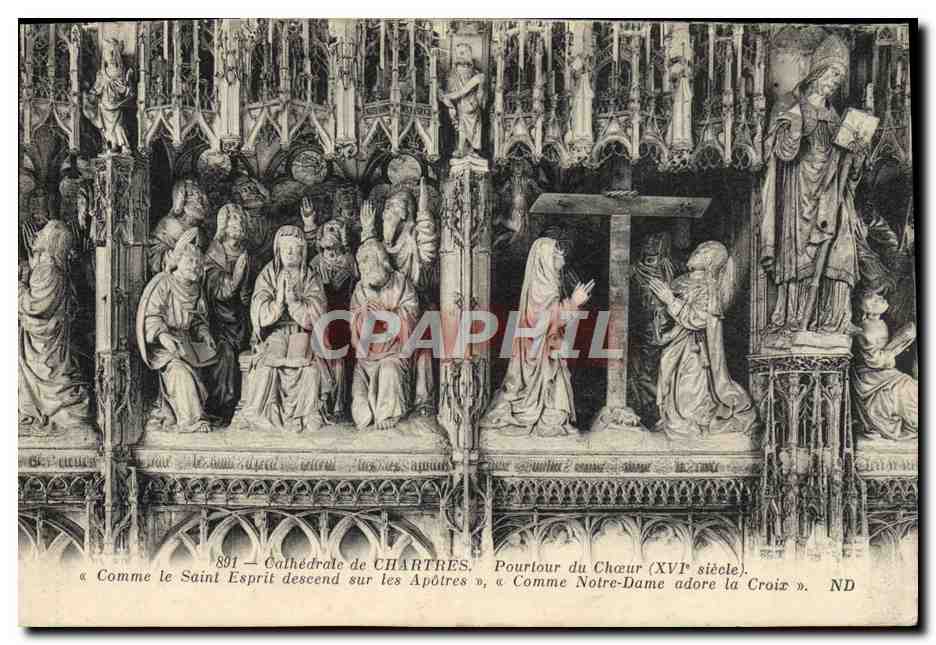 CPA Cathedrale de Chartres Pourtour du choeur 