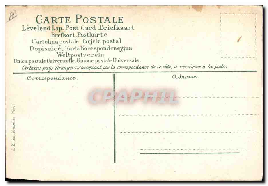 CPA Le langage des timbres Semeuse Ane — Rückseite