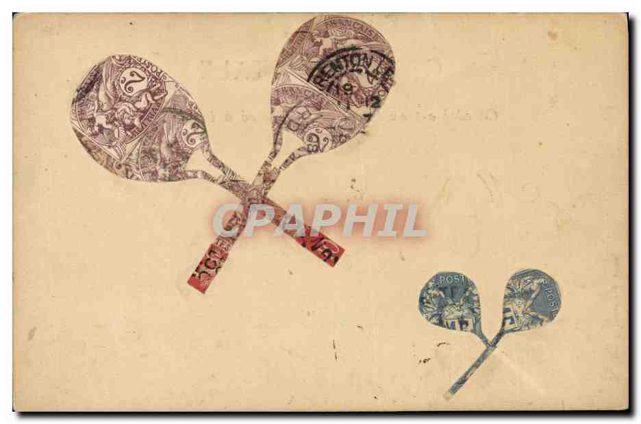 CPA Timbres Semeuse Sage Tennis
