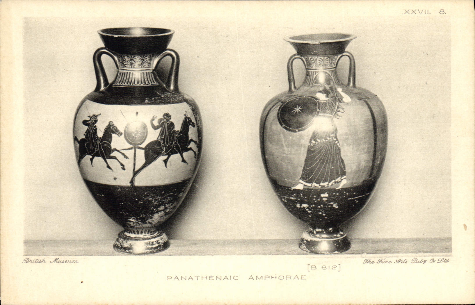 Vases panathénaïques — British Museum — The Fine Arts Bully & Co Ltd, n° B 612