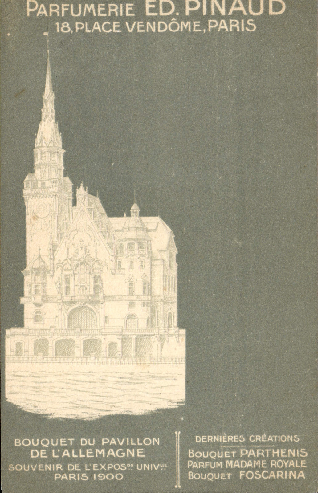 Pavillon de l'Allemagne — Exposition Universelle 1900 — Parfumerie Ed. Pinaud, Paris