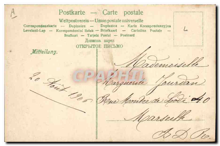 CPA Photographie Femme — Verso