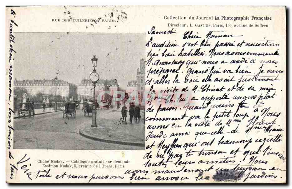CPA Photographie Rue des Tuileries Paris Cliche kodak