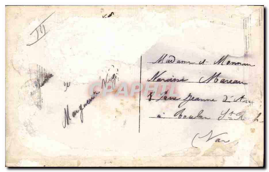 CPA Photographie Femme Avion — Verso