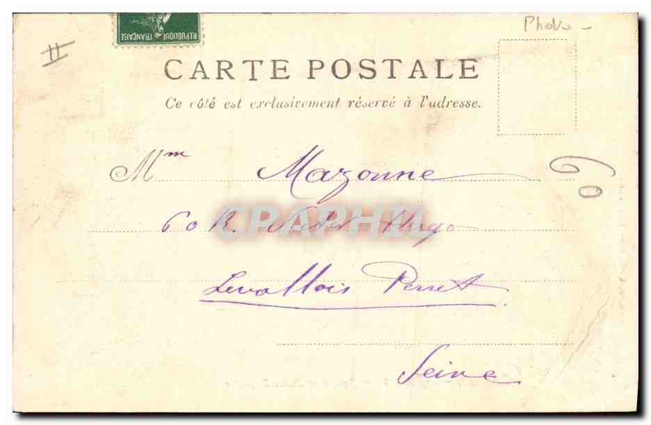 CPA Photographie Cormeilles en Parisis Square et statue Daguerre — Verso