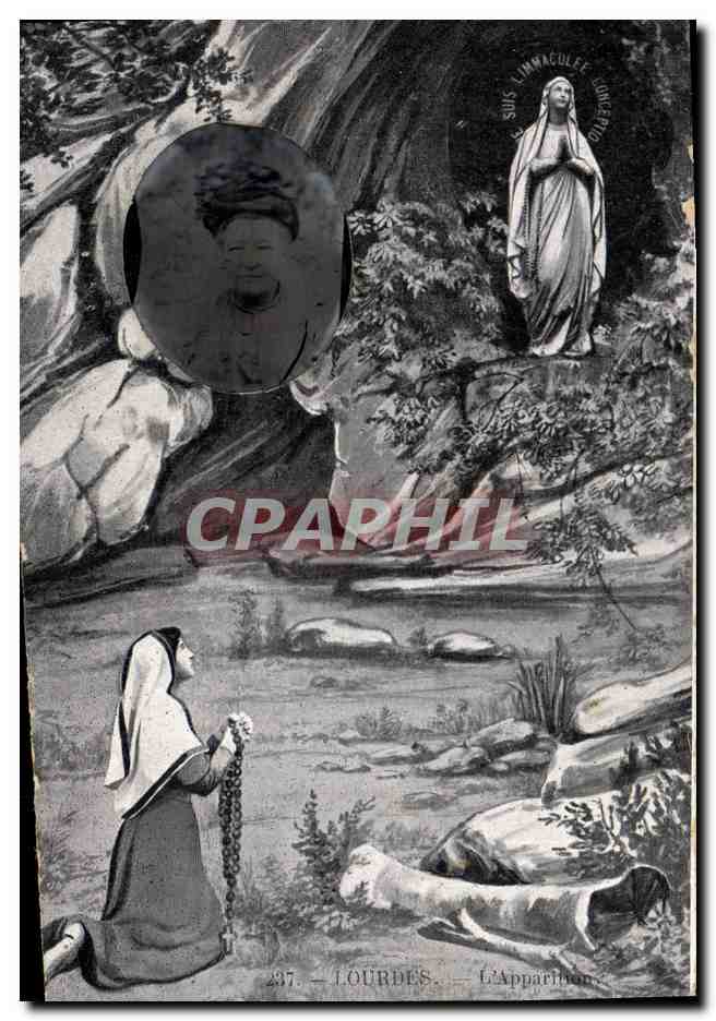 CPA Photographie Lourdes L'apparition