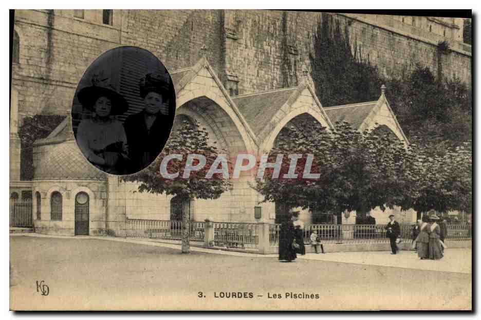 CPA Photographie Lourdes Les piscines
