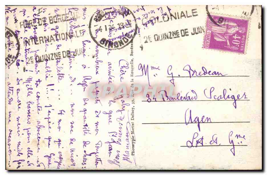 Bordeaux — La Rade et les Bateaux Morutiers — M. D. n°240 — Reverso