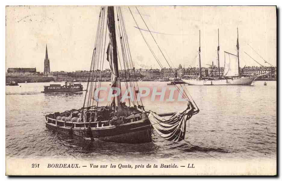 Bordeaux — Vue sur les Quais, près de la Bastide — LL, n° 251