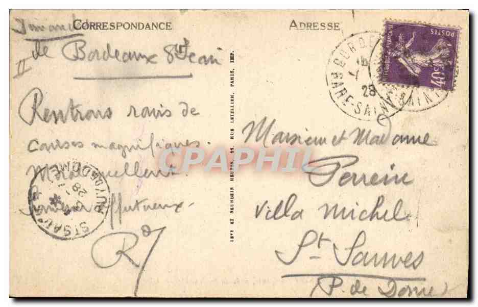 Bordeaux — Vue sur les Quais, près de la Bastide — LL, n° 251 — Reverso