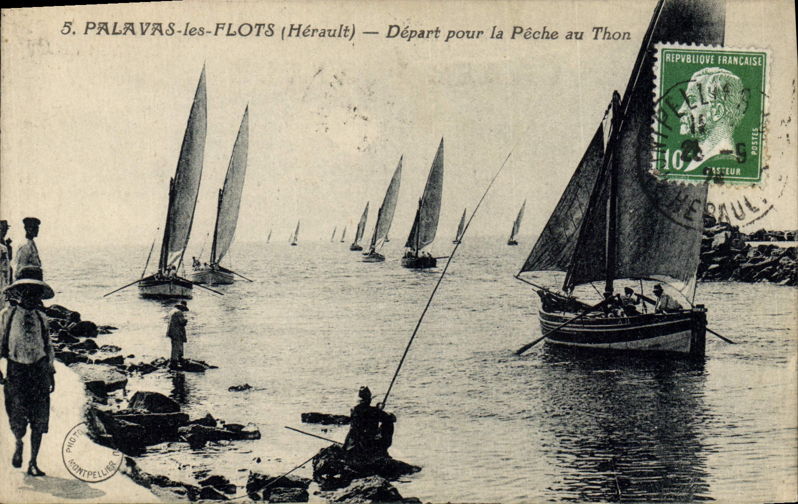 Palavas-les-Flots (Hérault) — Départ pour la Pêche au Thon — Phototypie Montpellier