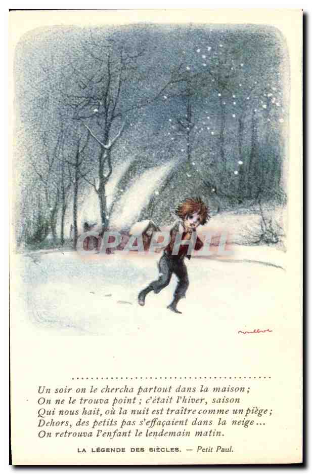 CPA Fantaisie Illustrateur Poulbot Victor Hugo La legende des siecles Petit Paul