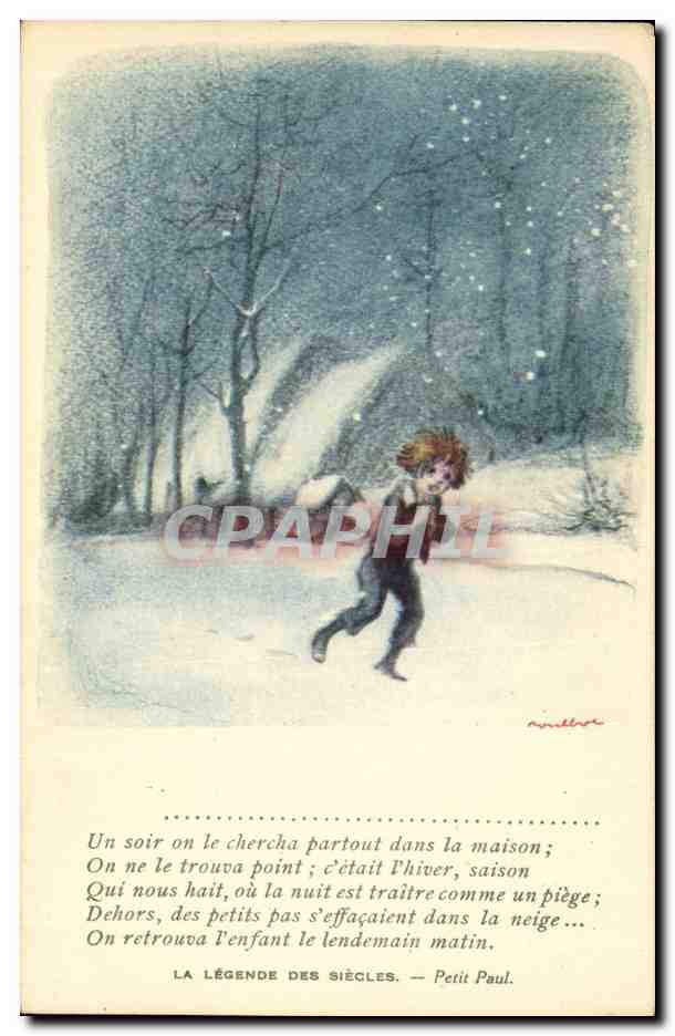 CPA Fantaisie Illustrateur Poulbot Victor Hugo La legende des siecles Petit Paul