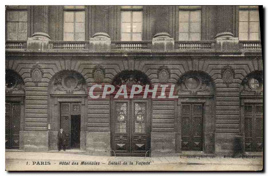 CPA Monnaies Paris Hotel des Monnaies Detail de la facade 