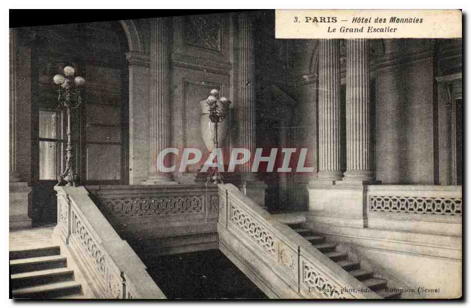 CPA Monnaies Paris Hotel des Monnaies Le grand escalier