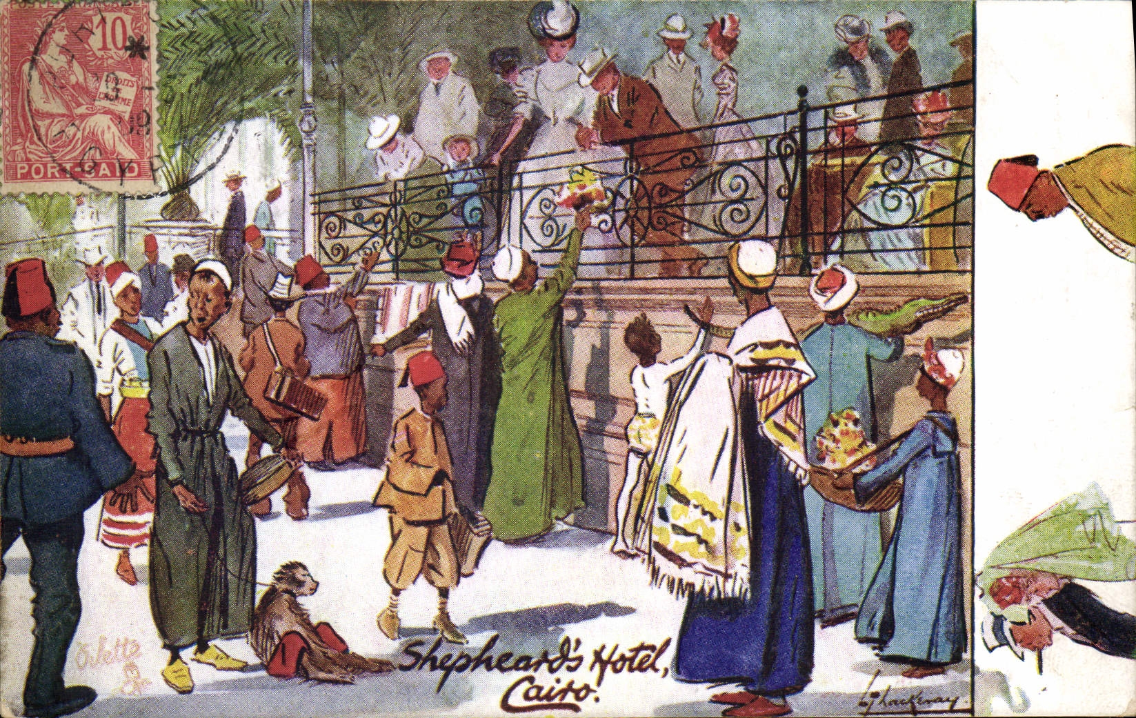CPA Orientalisme Humour in Egypt Egypte Port Said