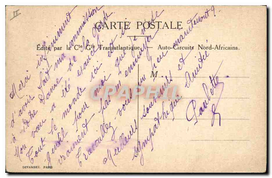 CPA Orientalisme  — Rückseite