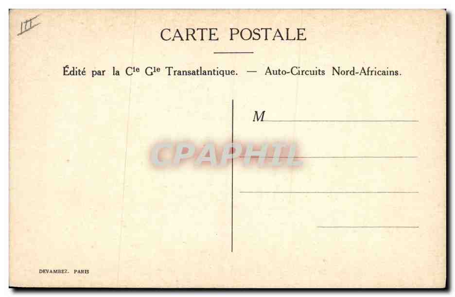 CPA Orientalisme Sandoz — Rückseite